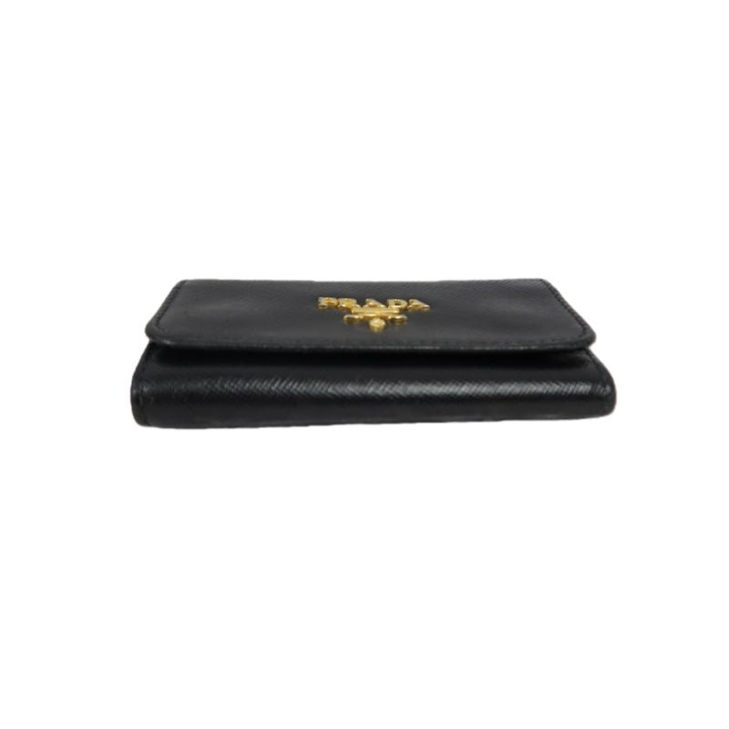 PRADA Black PVC Key Case with Card Slot and Box