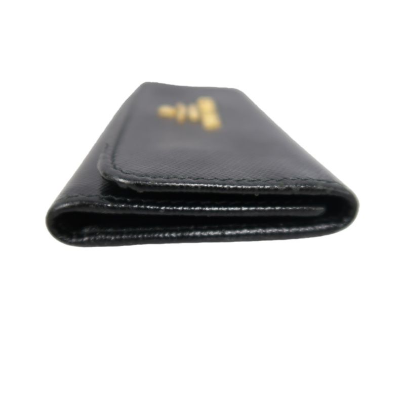 PRADA Black PVC Key Case with Card Slot and Box