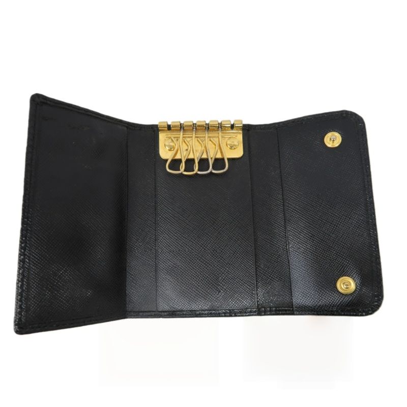 PRADA Black PVC Key Case with Card Slot and Box