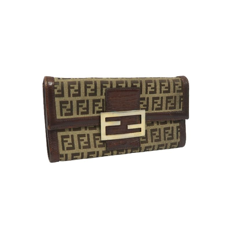 FENDI Monogram Canvas Wallet, Brown