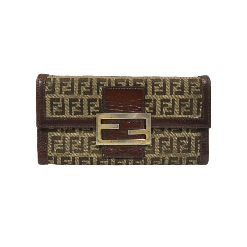 FENDI Monogram Canvas Wallet, Brown