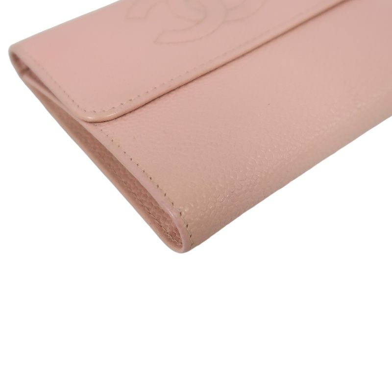 CHANEL Pink Bifold Wallet, Caviar Leather, with Original Box