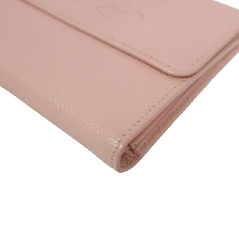 CHANEL Pink Bifold Wallet, Caviar Leather, with Original Box