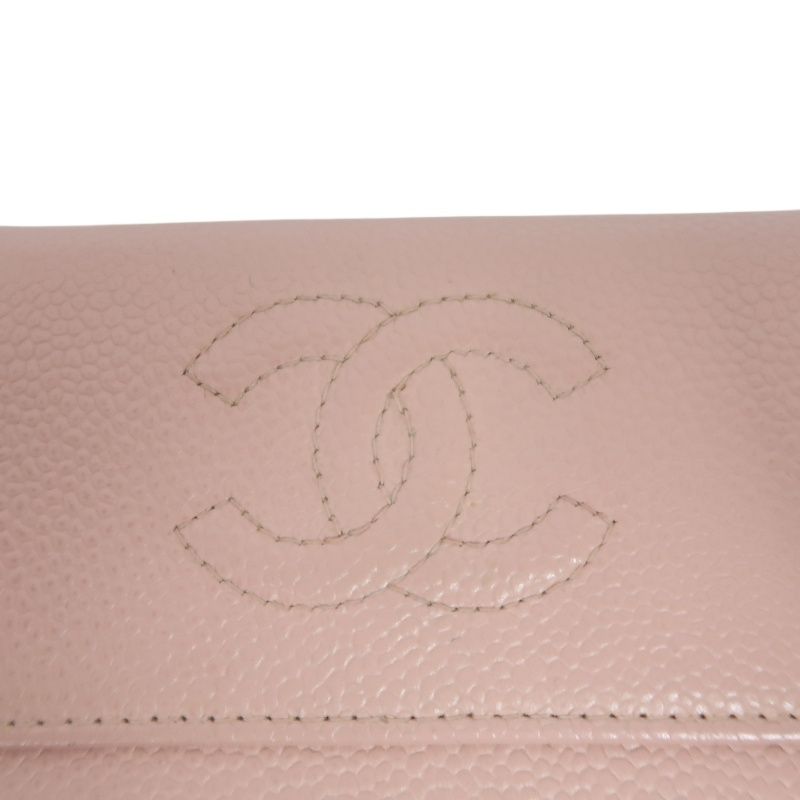 CHANEL Pink Bifold Wallet, Caviar Leather, with Original Box