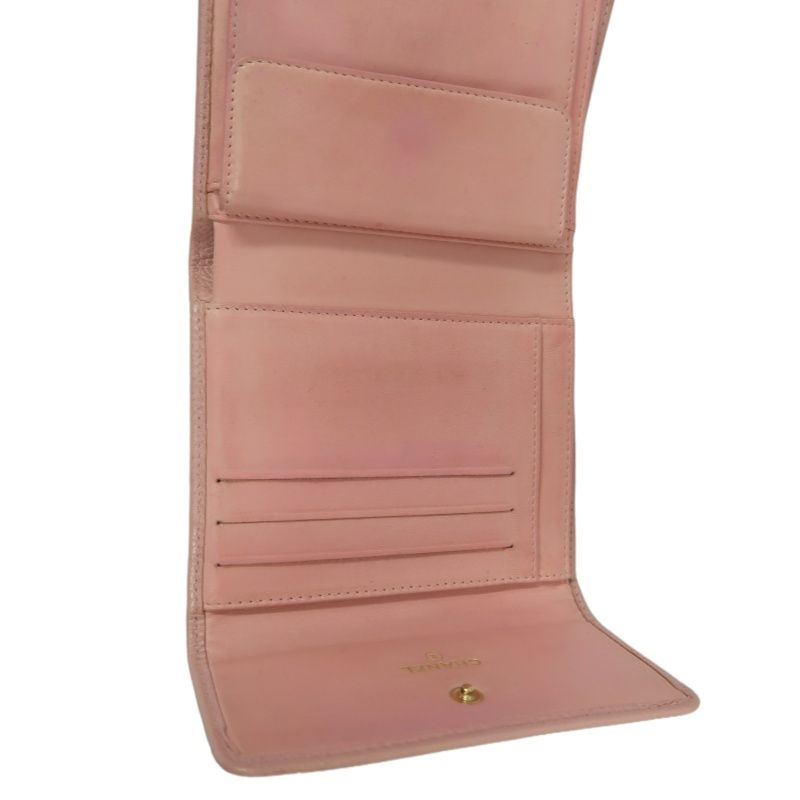 CHANEL Pink Bifold Wallet, Caviar Leather, with Original Box