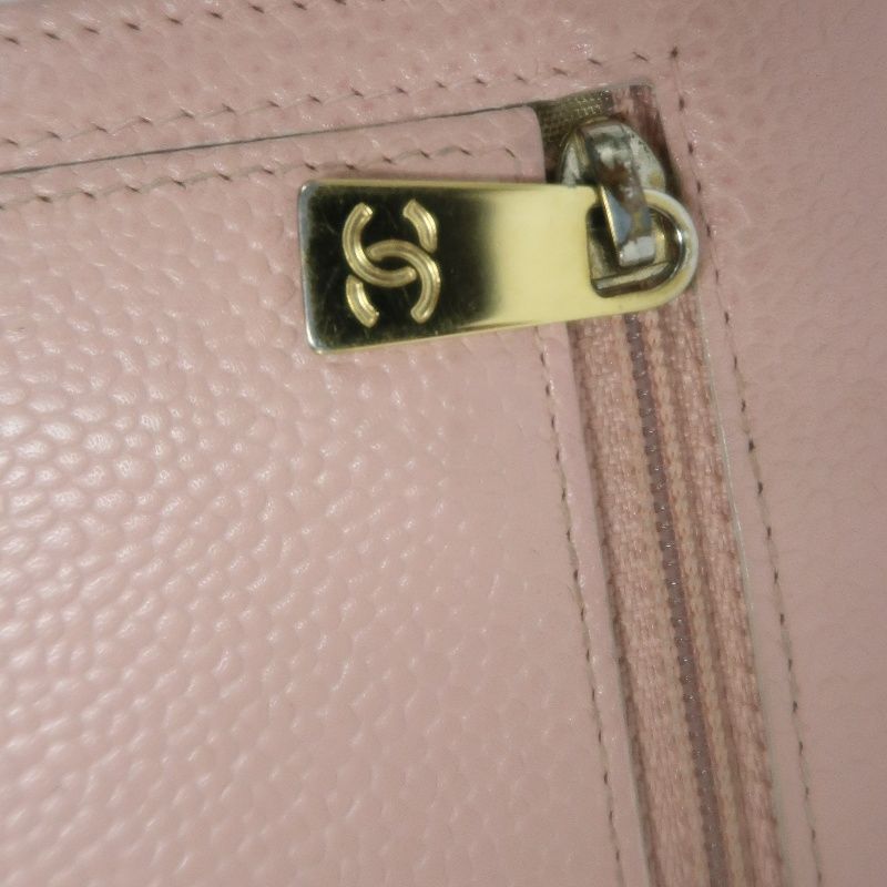 CHANEL Pink Bifold Wallet, Caviar Leather, with Original Box