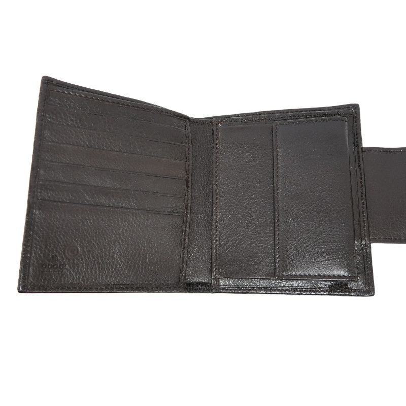 GUCCI GG Supreme Brown Leather Wallet with Box