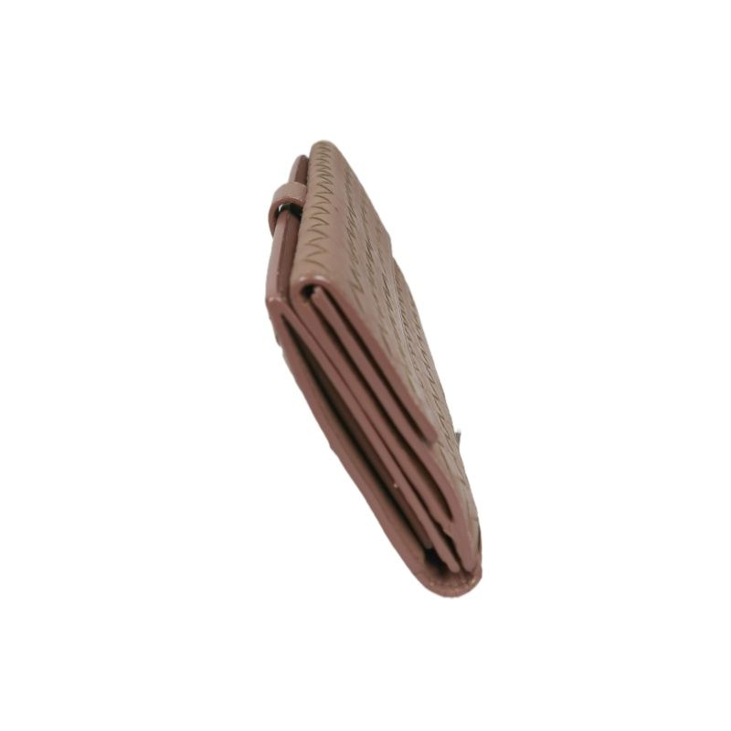 BOTTEGA VENETA Brown Long Wallet, Calf Leather, Intrecciato Weave