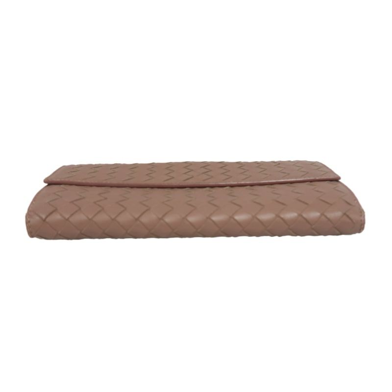BOTTEGA VENETA Brown Long Wallet, Calf Leather, Intrecciato Weave