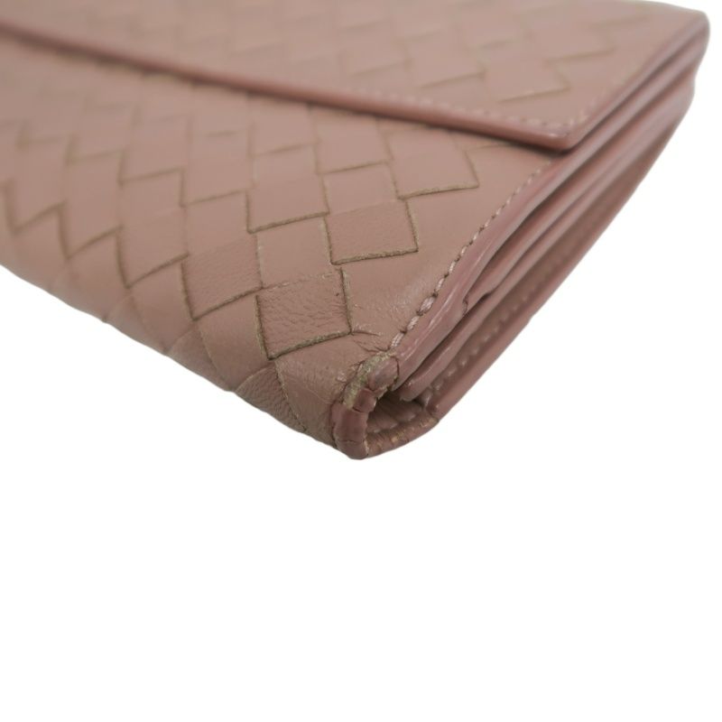 BOTTEGA VENETA Brown Long Wallet, Calf Leather, Intrecciato Weave