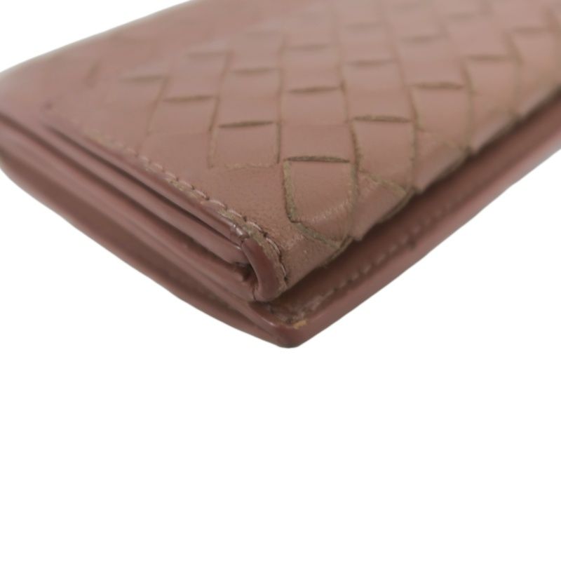 BOTTEGA VENETA Brown Long Wallet, Calf Leather, Intrecciato Weave