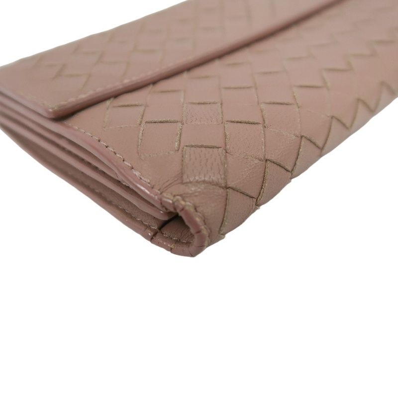 BOTTEGA VENETA Brown Long Wallet, Calf Leather, Intrecciato Weave