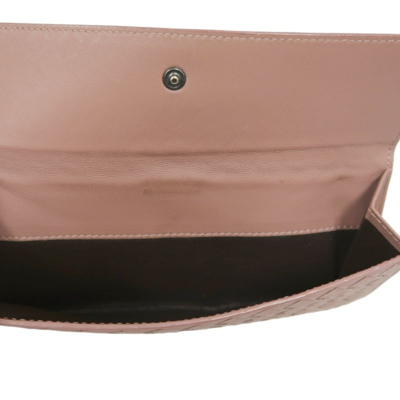 BOTTEGA VENETA Brown Long Wallet, Calf Leather, Intrecciato Weave