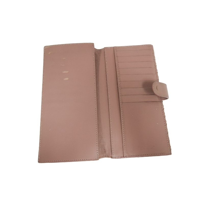 BOTTEGA VENETA Brown Long Wallet, Calf Leather, Intrecciato Weave
