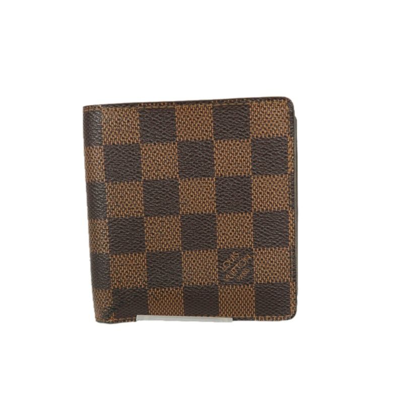 LOUIS VUITTON Wallet, Damier Ebene Coated Canvas, Brown, With Box and Dust Bag
