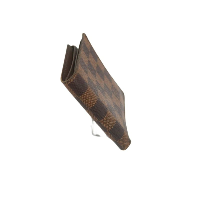LOUIS VUITTON Wallet, Damier Ebene Coated Canvas, Brown, With Box and Dust Bag