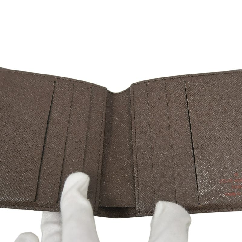 LOUIS VUITTON Wallet, Damier Ebene Coated Canvas, Brown, With Box and Dust Bag