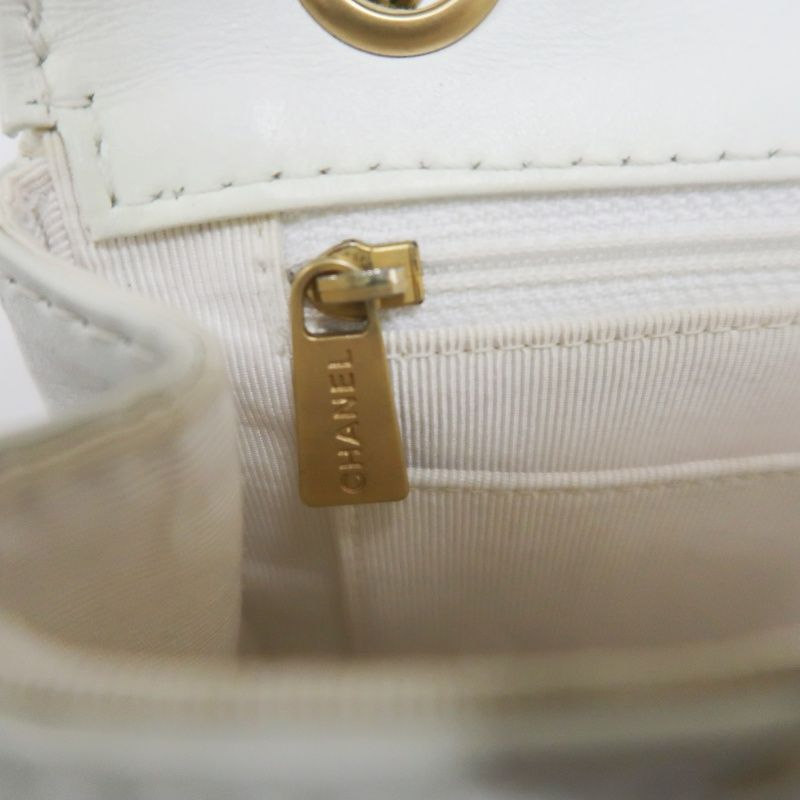 CHANEL Wild Stitch Matelassé Flap Crossbody Bag, Calfskin, White, Gold Hardware