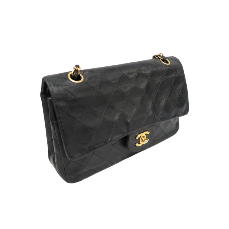 CHANEL Classic Flap Matelassé Shoulder Bag, Lambskin, Black, Gold Hardware