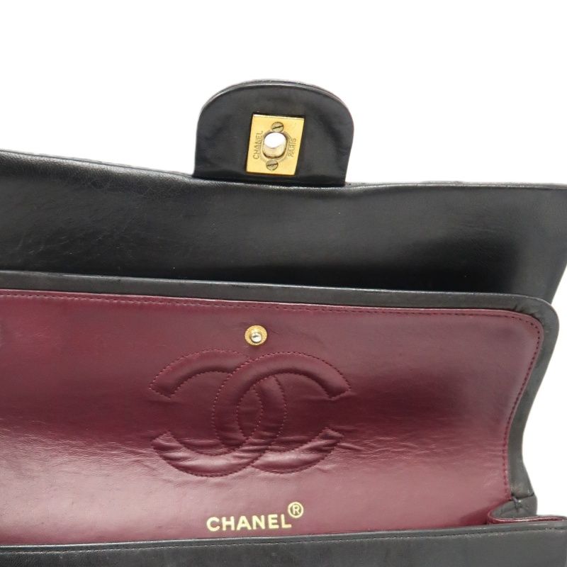 CHANEL Classic Flap Matelassé Shoulder Bag, Lambskin, Black, Gold Hardware