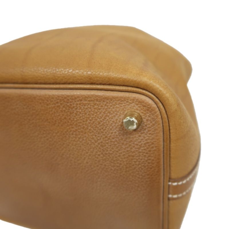 HERMES Picotin Handbag, Taurillon Clemence Calfskin, Brown, with Cadena & 2 Keys, Full Set with Box