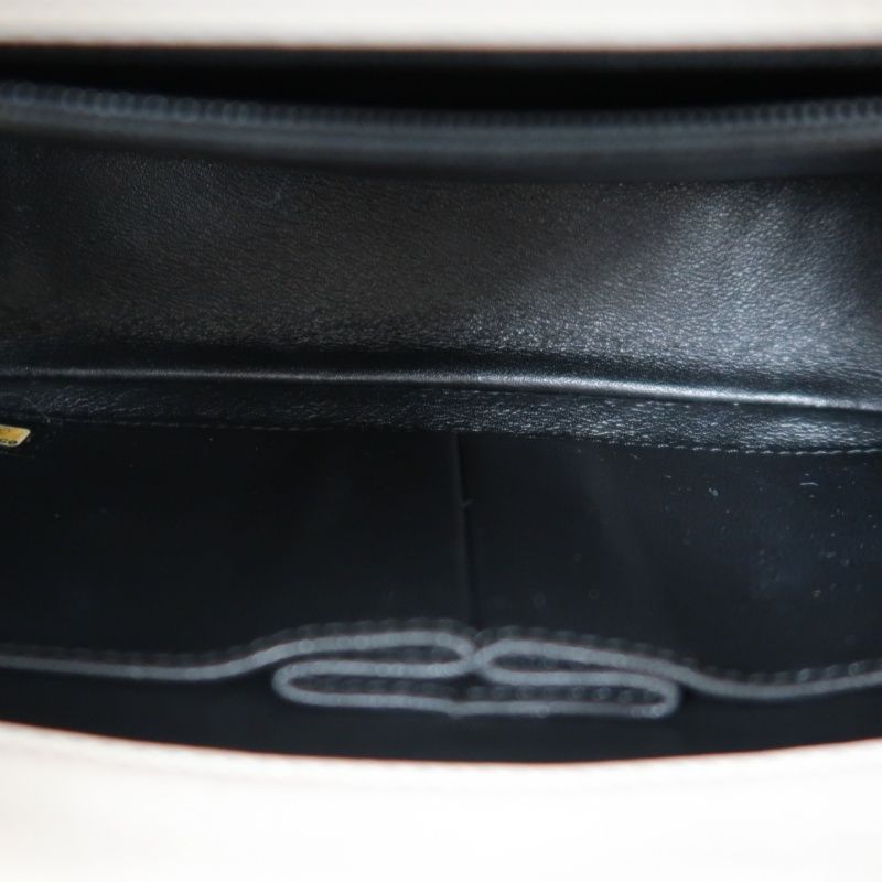 CHANEL Matelassé Filigree Shoulder Bag, Caviar Skin, White/Black, Gold Hardware, With Guarantee Card
