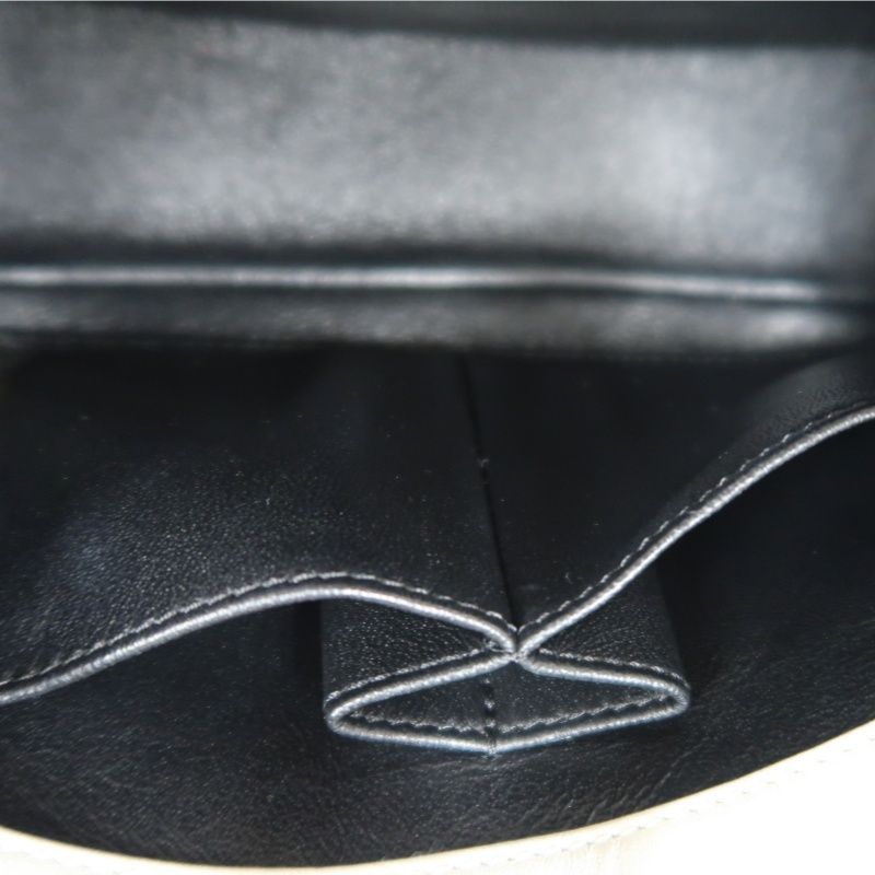 CHANEL Matelassé Filigree Shoulder Bag, Caviar Skin, White/Black, Gold Hardware, With Guarantee Card
