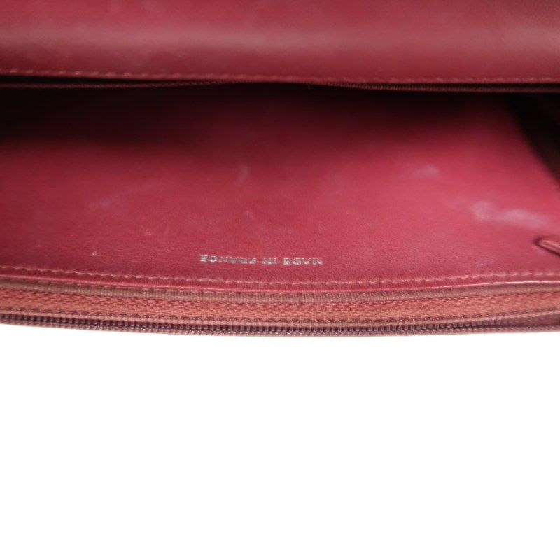 CHANEL Matelassé Chain Wallet Shoulder Bag, Lambskin, Red, Silver Hardware