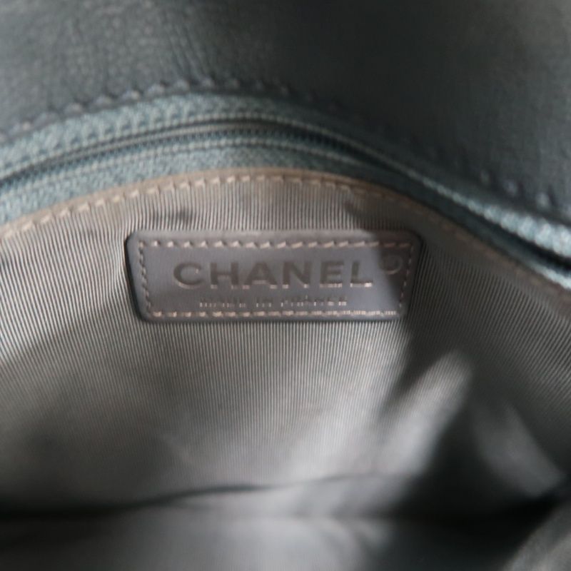 CHANEL Mini Matelassé Crossbody Bag, Caviar Skin, Grey, Silver Hardware