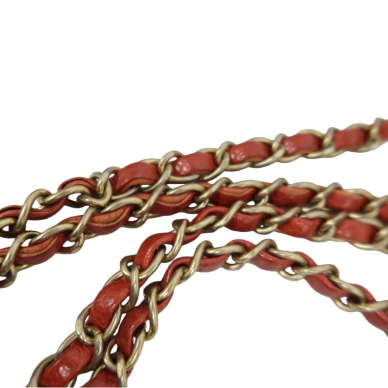 CHANEL Classic Flap Mini Matelassé Crossbody Bag, Caviar Skin, Red, Gold Hardware