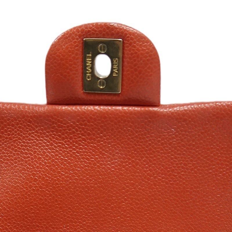 CHANEL Classic Flap Mini Matelassé Crossbody Bag, Caviar Skin, Red, Gold Hardware