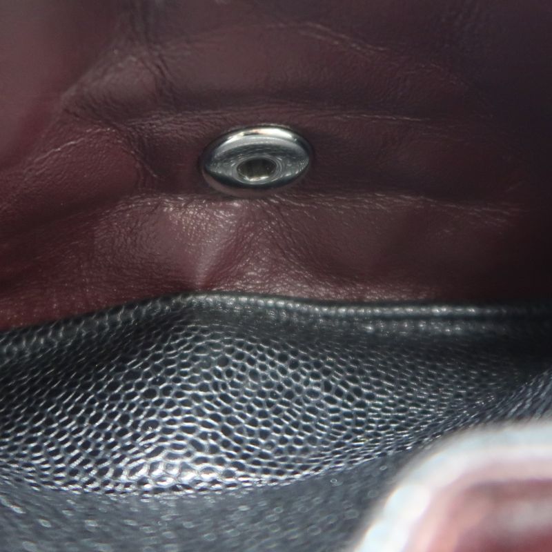 CHANEL Classic Flap Matelassé Shoulder Bag, Black Caviar Skin with Silver Hardware