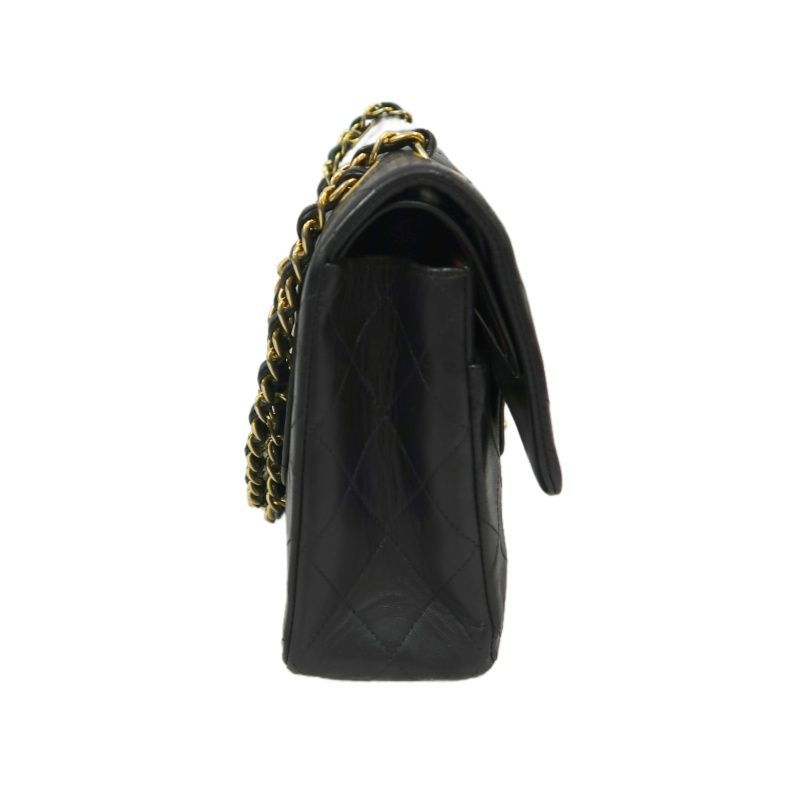 CHANEL Classic Flap Matelassé Shoulder Bag, Lambskin, Black, Gold Hardware
