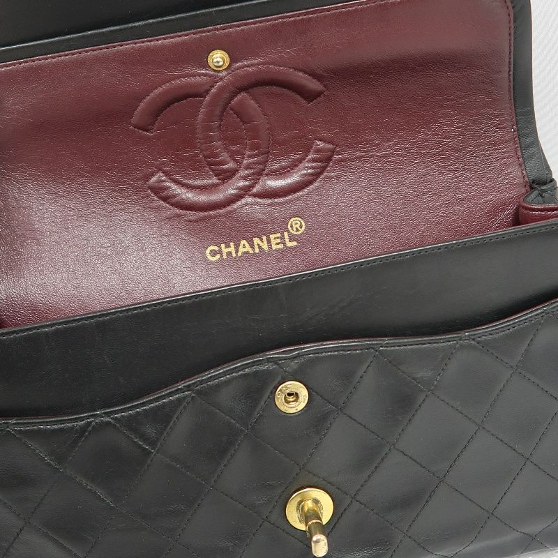 CHANEL Classic Flap Matelassé Shoulder Bag, Lambskin, Black, Gold Hardware