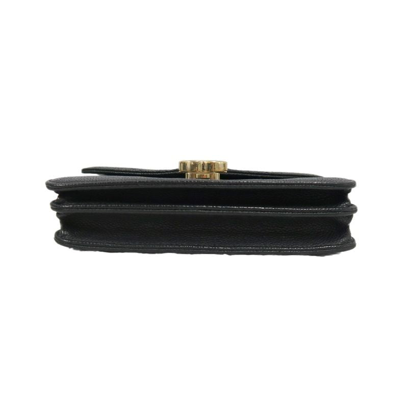 CHANEL Half Coco Flap Shoulder Bag, Caviar Leather, Black