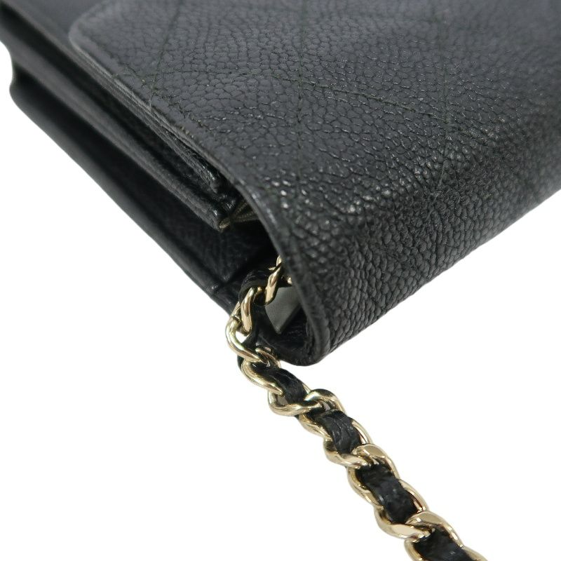 CHANEL Half Coco Flap Shoulder Bag, Caviar Leather, Black