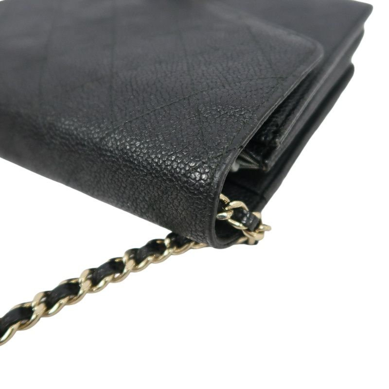 CHANEL Half Coco Flap Shoulder Bag, Caviar Leather, Black