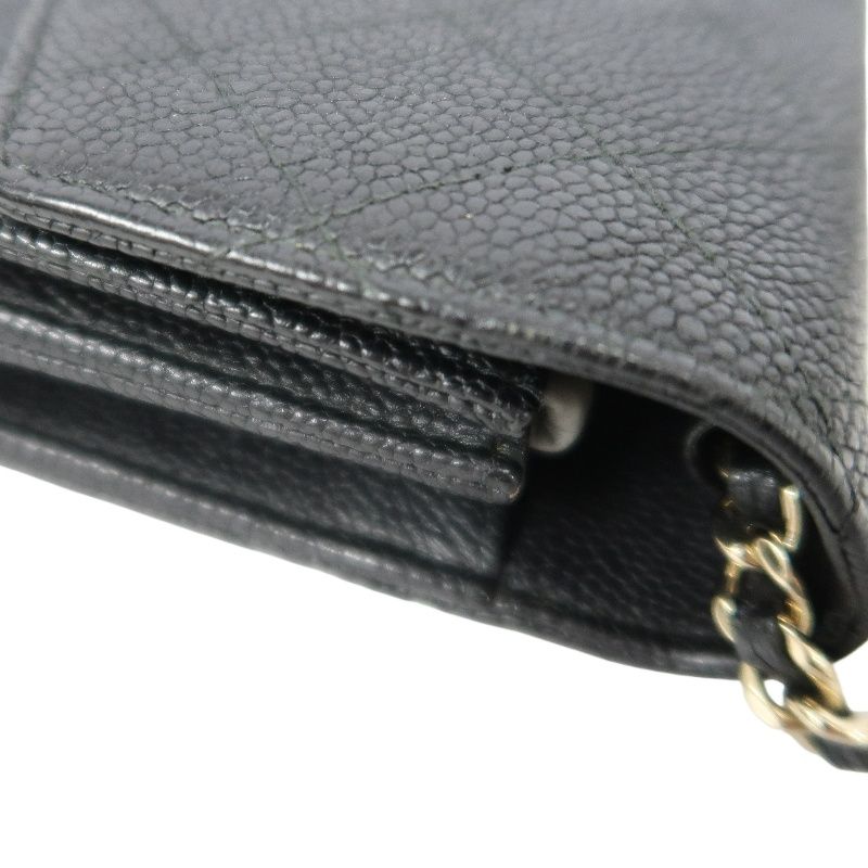 CHANEL Half Coco Flap Shoulder Bag, Caviar Leather, Black
