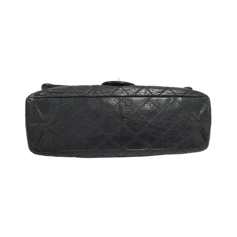 CHANEL 2.55 Matelassé Shoulder Bag, Calfskin, Black, Gold Hardware