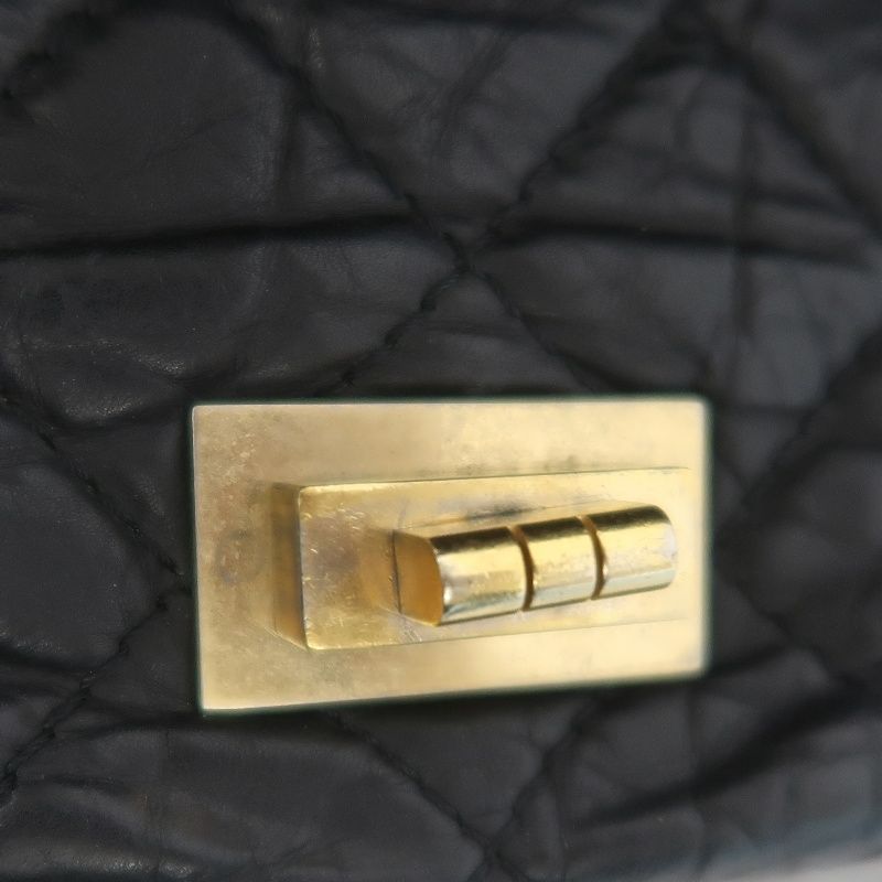 CHANEL 2.55 Matelassé Shoulder Bag, Calfskin, Black, Gold Hardware