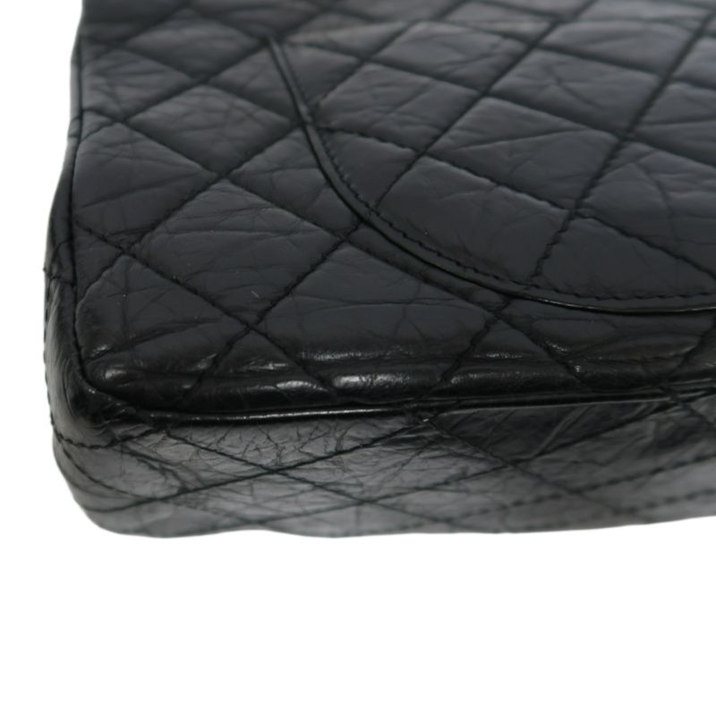 CHANEL 2.55 Matelassé Shoulder Bag, Calfskin, Black, Gold Hardware