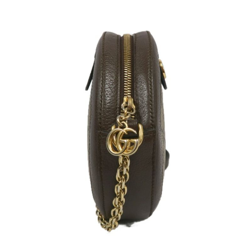 GUCCI Ophidia GG Mini Round Shoulder Bag, Brown, Coated Canvas