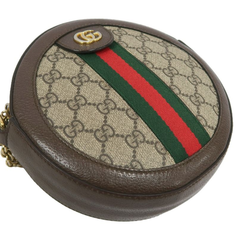 GUCCI Ophidia GG Mini Round Shoulder Bag, Brown, Coated Canvas