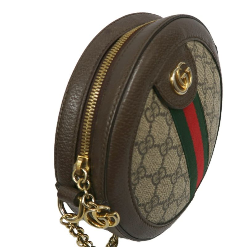 GUCCI Ophidia GG Mini Round Shoulder Bag, Brown, Coated Canvas