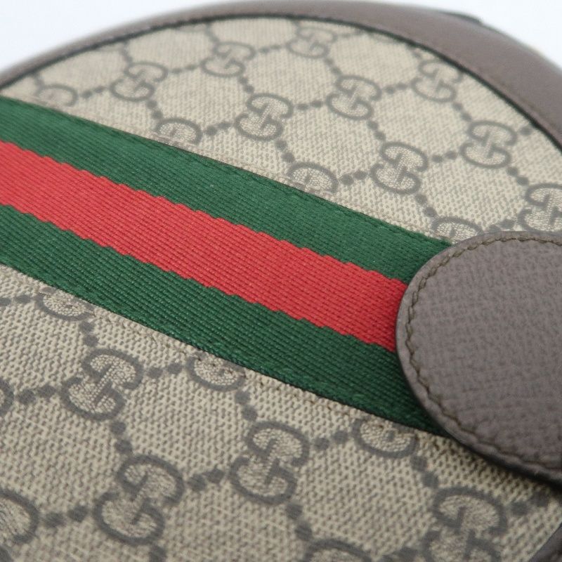 GUCCI Ophidia GG Mini Round Shoulder Bag, Brown, Coated Canvas