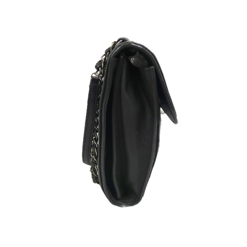 CHANEL Classic Flap Matelassé Shoulder Bag, Lambskin, Black, Silver Hardware