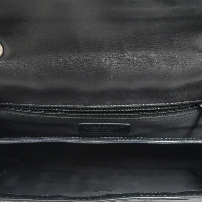 CHANEL Classic Flap Matelassé Shoulder Bag, Lambskin, Black, Silver Hardware