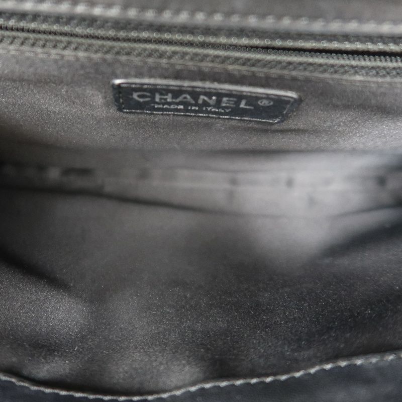 CHANEL Classic Flap Matelassé Shoulder Bag, Lambskin, Black, Silver Hardware