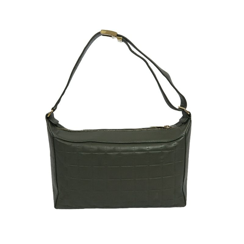 CHANEL Chocolate Bar Handbag, Lambskin, Green, Guarantee Card Included