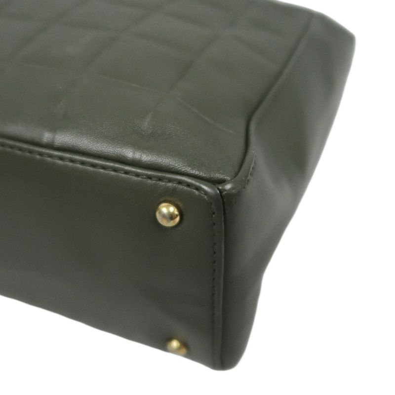 CHANEL Chocolate Bar Handbag, Lambskin, Green, Guarantee Card Included